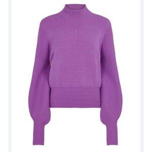 Just Female Alma Knit Purple Balloon Sleeve Sweater Women’s Size M P27